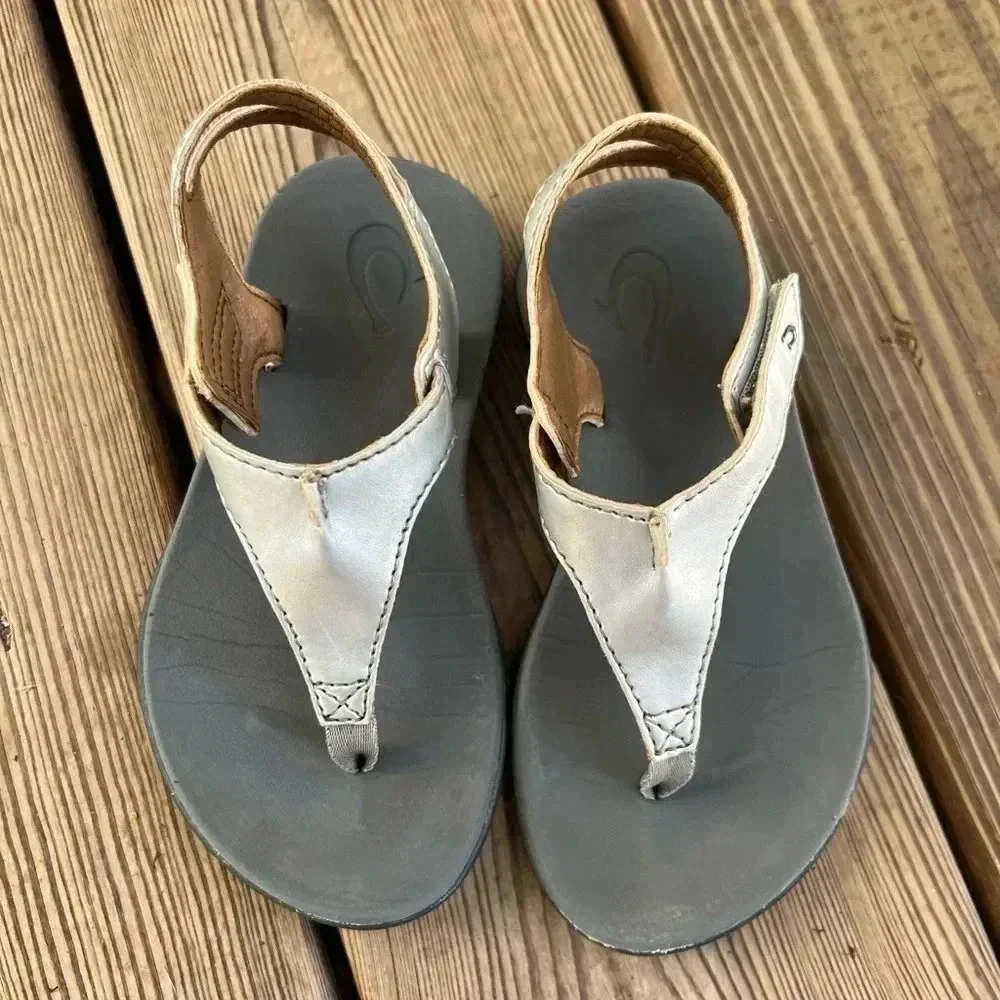 Olukai Eheu Girls sandals shoes flip flop with strap Sz G9